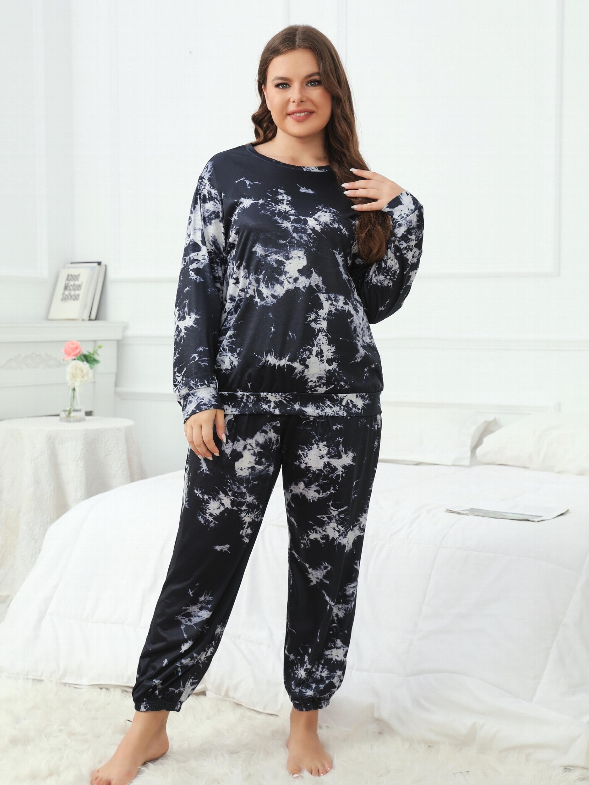 Tie Dye Lounge Set Women's Pajama Two Piece Set