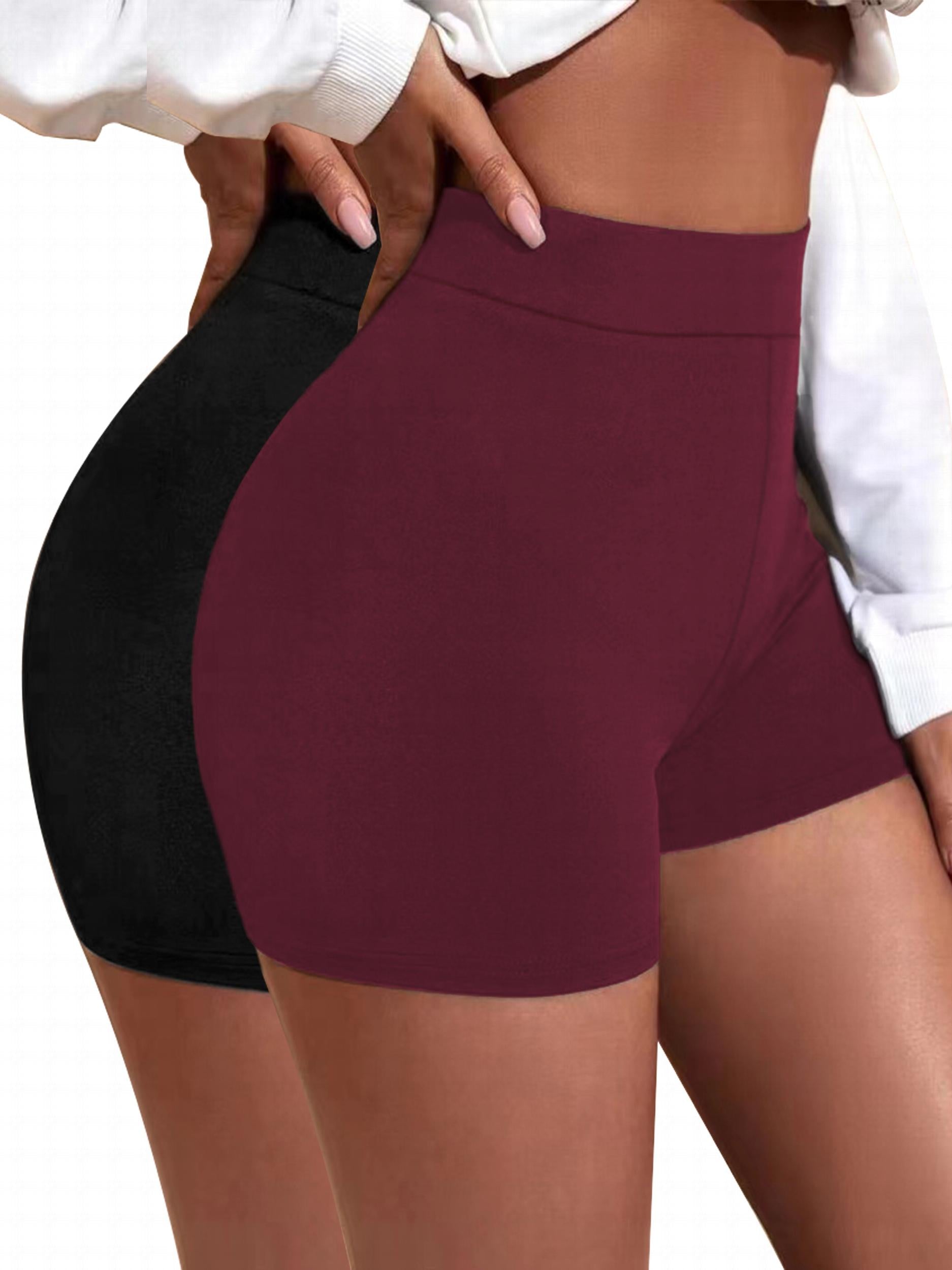 2pcs High Waisted Biker Shorts Tummy Control for Women Workout Gym Yoga Running