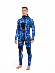 Men's Neoprene 3mm Camo Hoodie Wetsuit Full Suit for Snorkeling