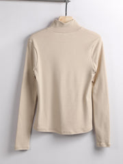 High Neck Stretch Long Sleeve Shirt Slim Fit Base Layer Top