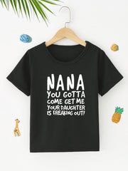 Boy's Funny Letter Print Short Sleeve T-shirt for Summer