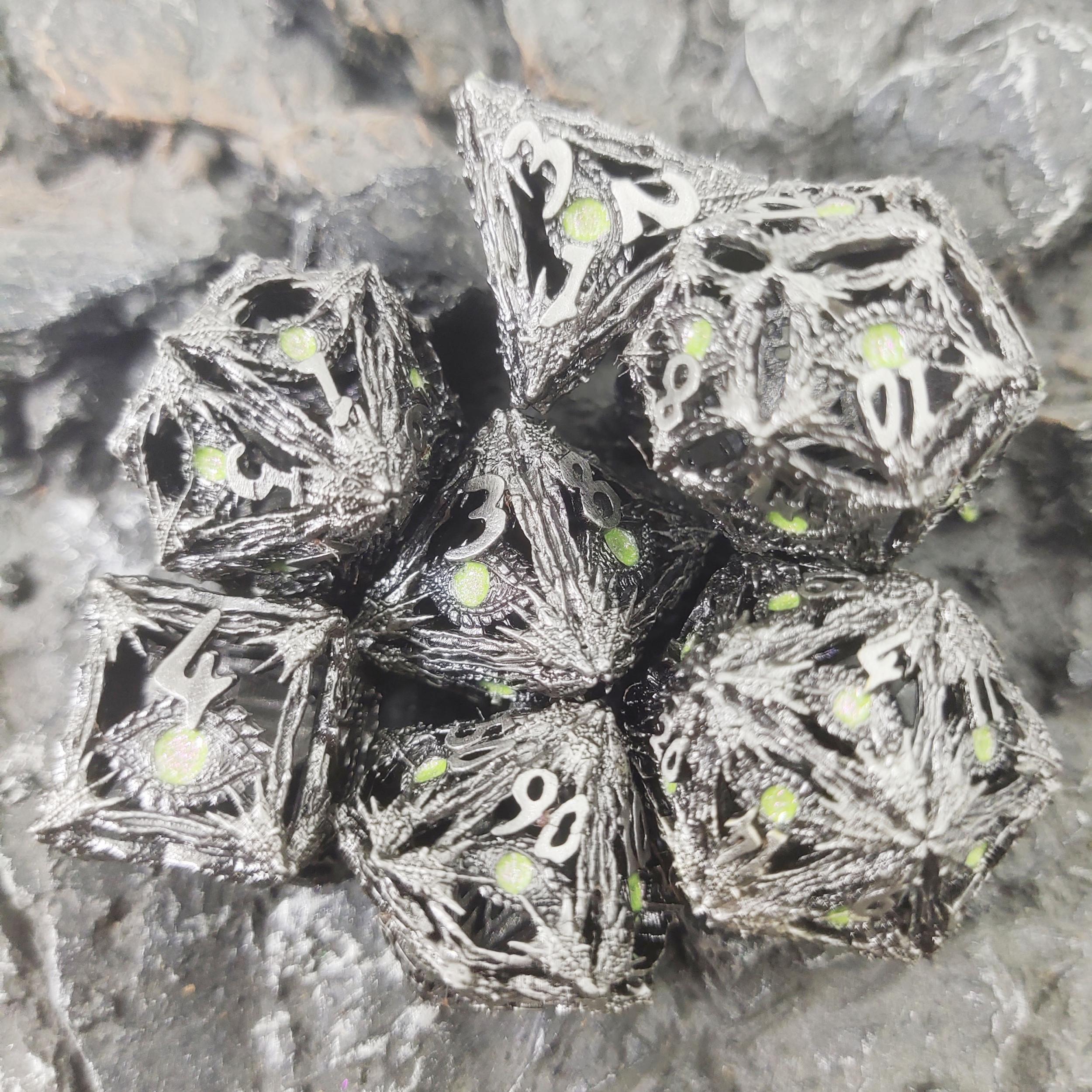 7pcs Metal Dice Set for Board Game Players