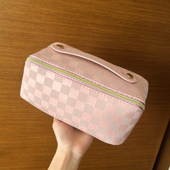 Portable Toiletry Bag for Women Travel PU Leather Cosmetic Bag Large Organizer