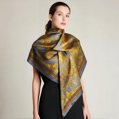 Silk Scarf: Elegant Phoenix Design 180x70cm