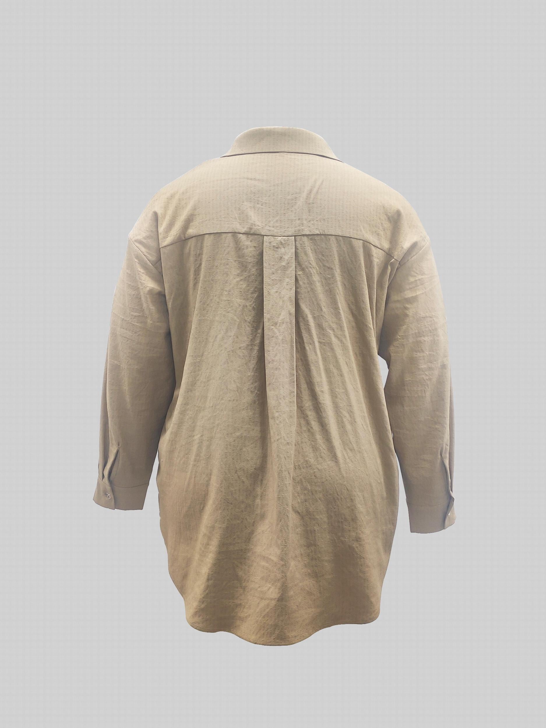 Solid Button Up Long Sleeve Blouse
