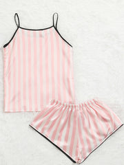 4pcs Satin Pajama Set Shorts Top Lounge Pants Camisole for Women