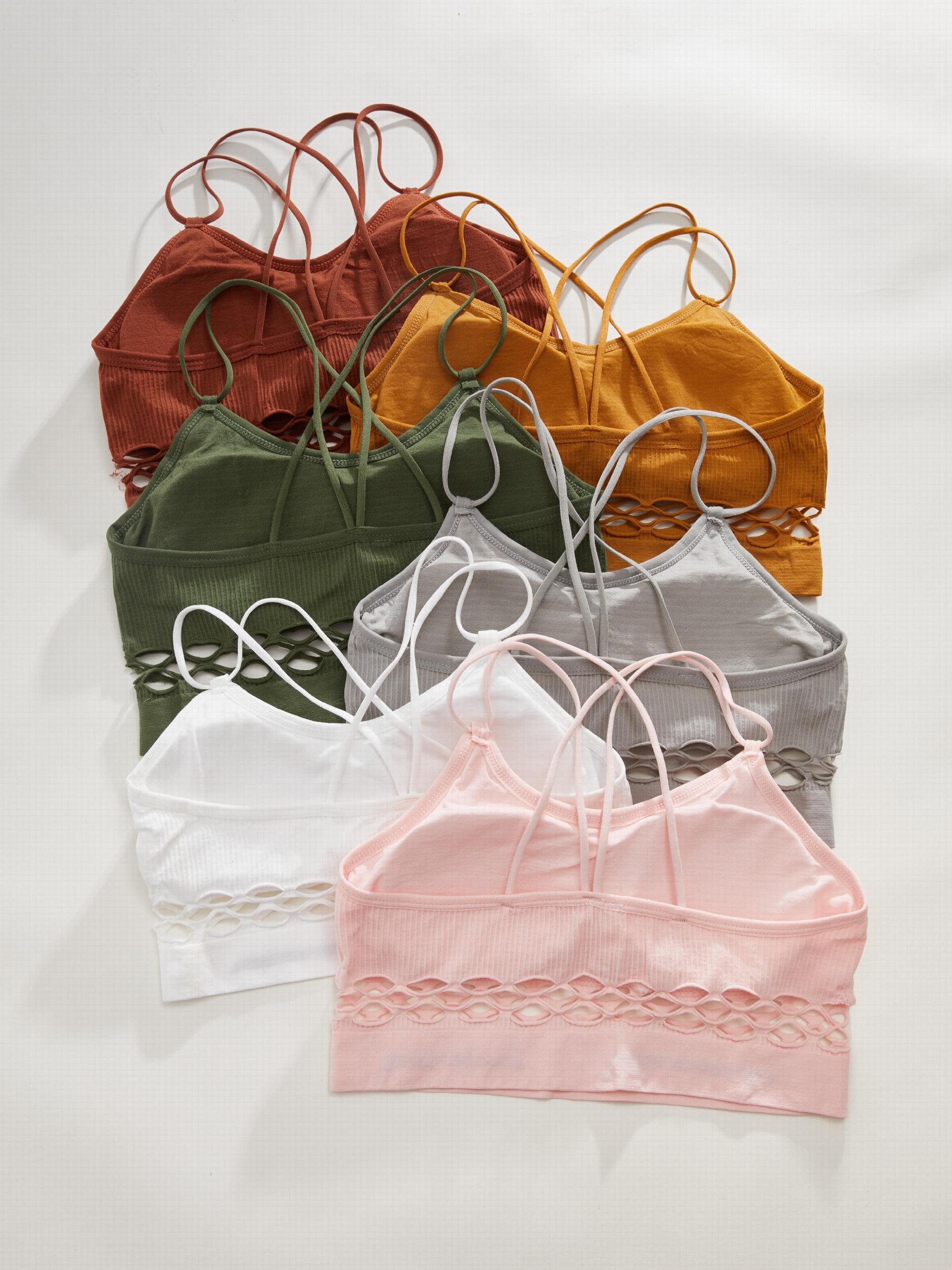 6pcs Wireless Cut Out Bras Comfy Stretch Intimates Bra