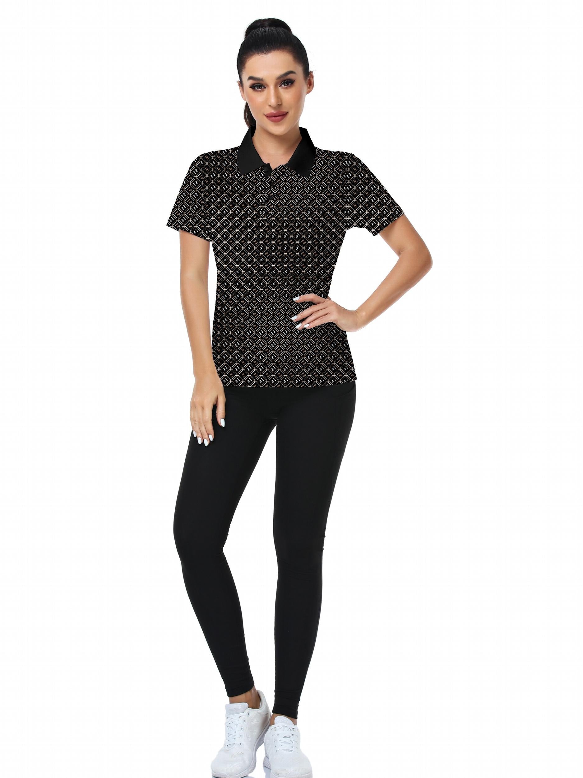 Women's Geometric Letter Graphic Golf Shirt