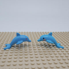 4pcs Dolphins Building Block Accessories Animal Theme Smiling Faces