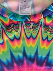 Men's 3D Swirl Print T-shirt Casual Stretch Crew Neck Tee