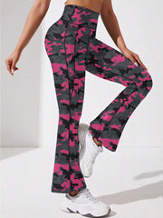 Women's Camo Print Flared Pants High Waist Bootcut Leggings