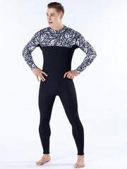 Men's Geometric Neoprene Wetsuit Warm Anti Jellyfish One Piece Back Zipper