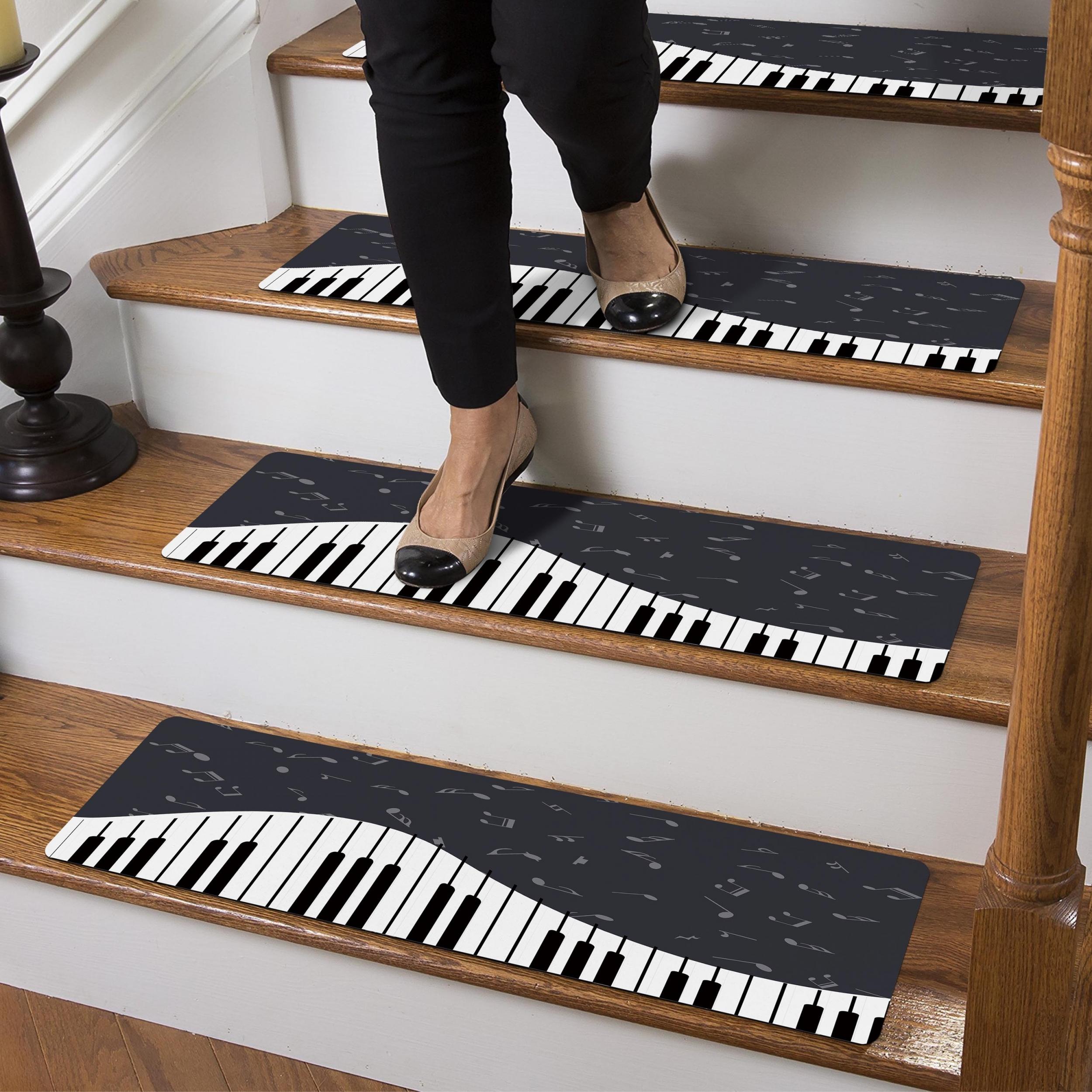 Fun Piano Printed Stair Mat Non-slip Home Decoration Mat