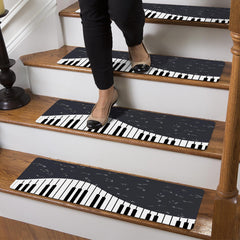 Fun Piano Printed Stair Mat Non-slip Home Decoration Mat