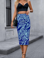 Print Elastic Waist Bodycon Skirt for Women