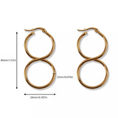 Y2K Rock Stainless Steel Infinity Symbol Hoop Earrings Set for Girls