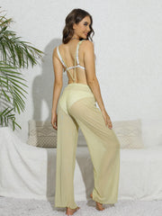 Semi Sheer Cover Up Pants Beachwear Trousers Women's Swimwear