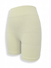 3pcs Ribbed Solid Yoga Sports Shorts High Waist