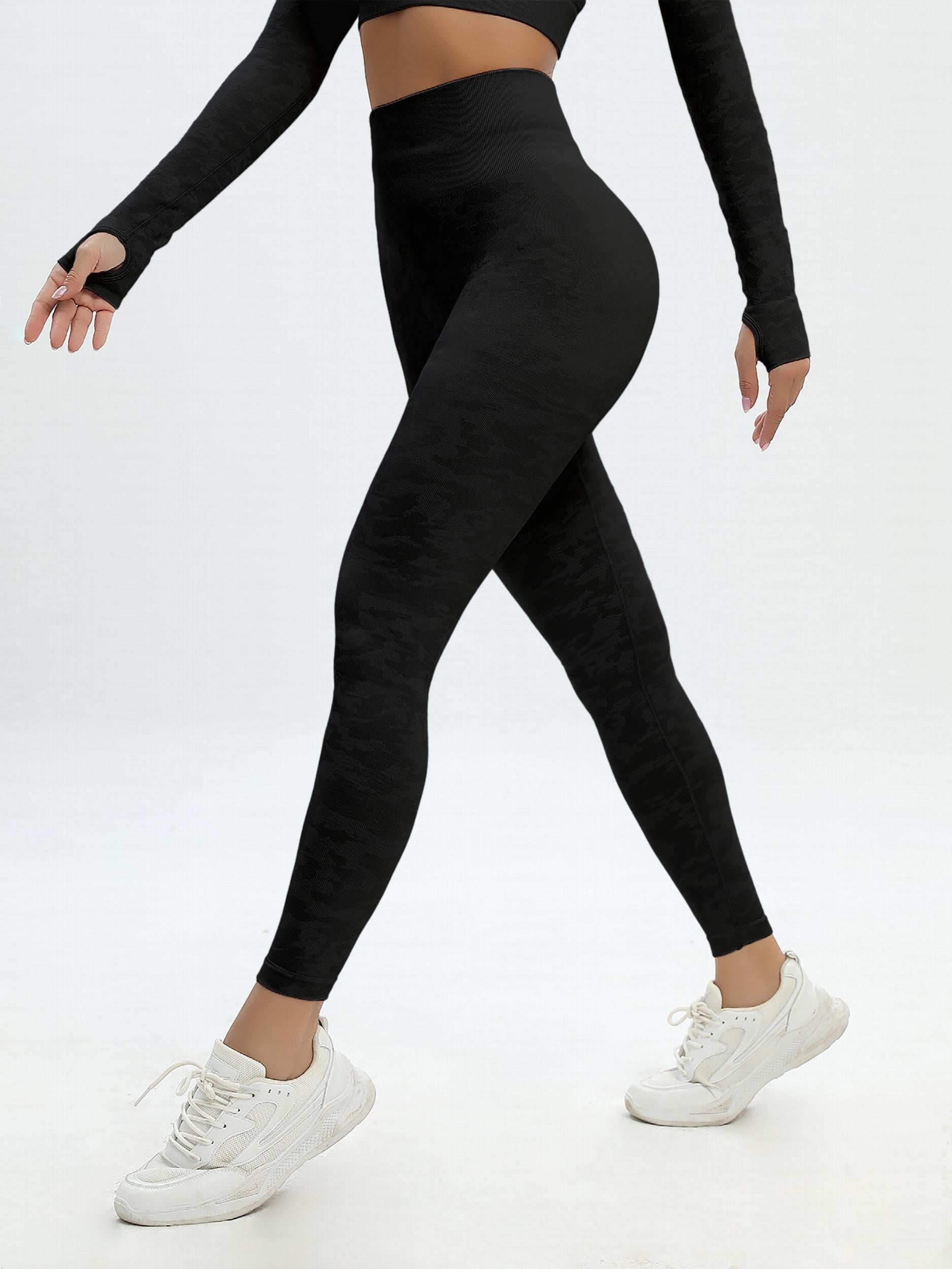 High Waist Camo Yoga Pants Butt Lifting Cropped Leggings for Women