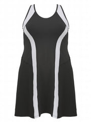 Colorblock Round Neck Tank Dress