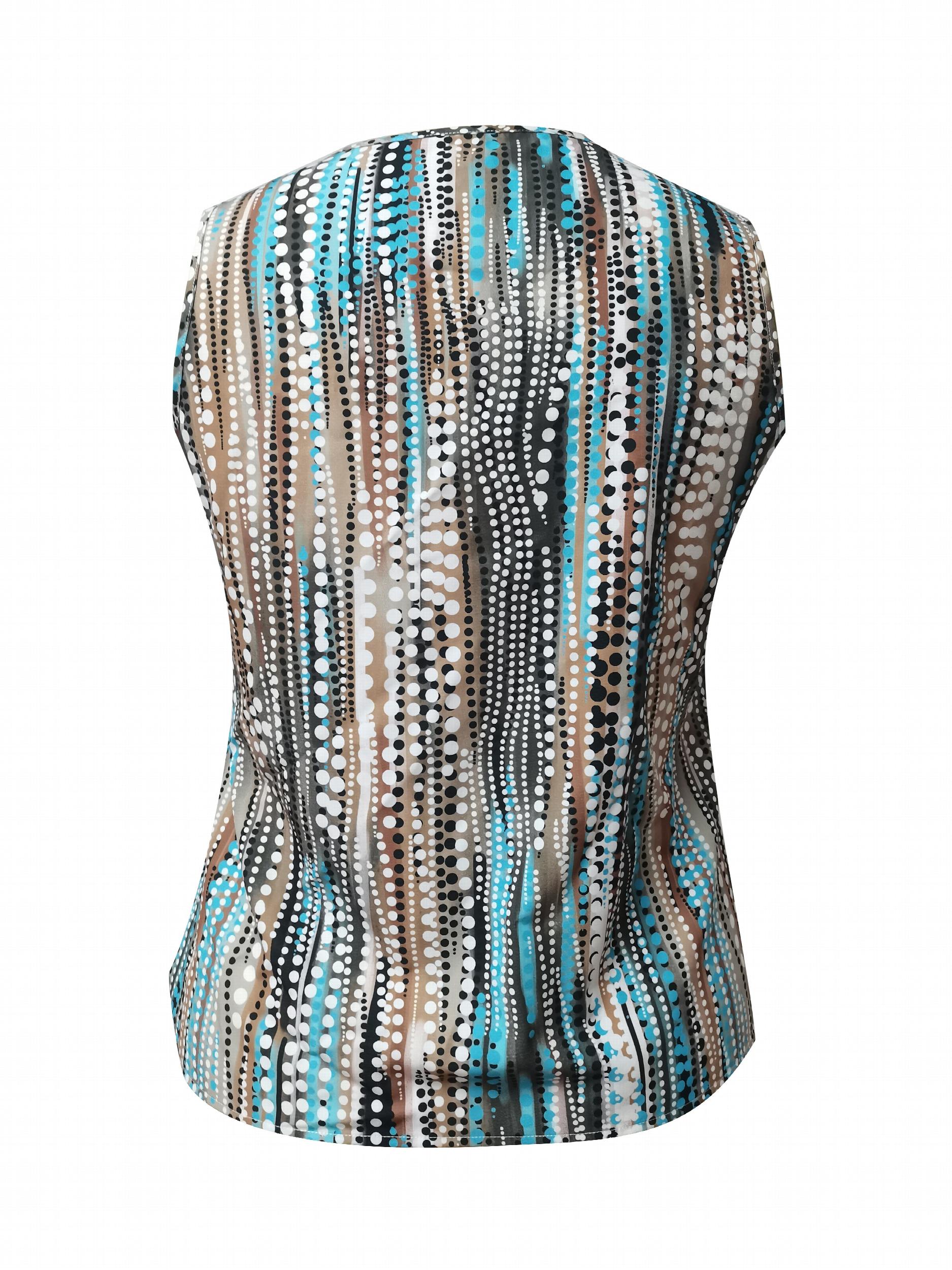 Tank Top Women's Colorblock Dot Print V Neck Vest