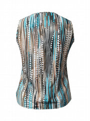 Tank Top Women's Colorblock Dot Print V Neck Vest