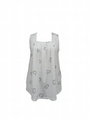 Heart Print Square Neck Tank Top