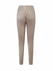 Plaid Pattern Sports Leggings High Stretch Yoga Running Fitness Tight Pants