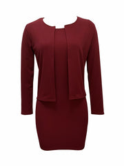 Slim Two-piece Dress Set Long Sleeve Jacket & Bodycon Dress