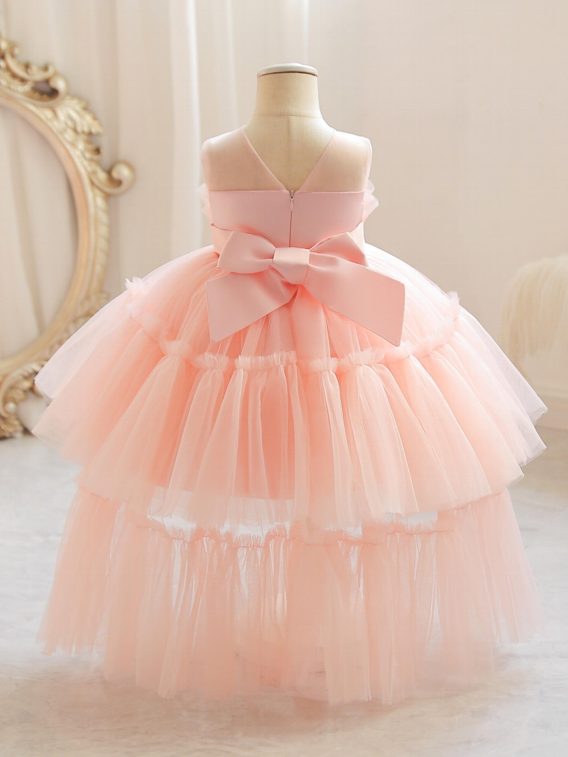 Girls' Princess Dress Birthday Flower Girl Belted Tutu Dress