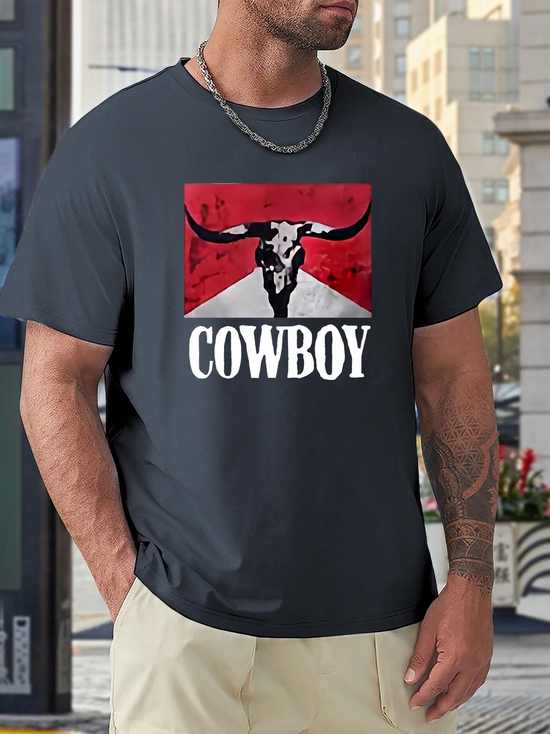 COWBOY Pattern Print Men's Sports T-shirt Outdoor Fitness Gift