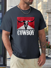 COWBOY Pattern Print Men's Sports T-shirt Outdoor Fitness Gift