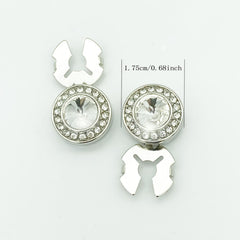 2pcs Rhinestone Button Covers Hidden Shirt Accessories