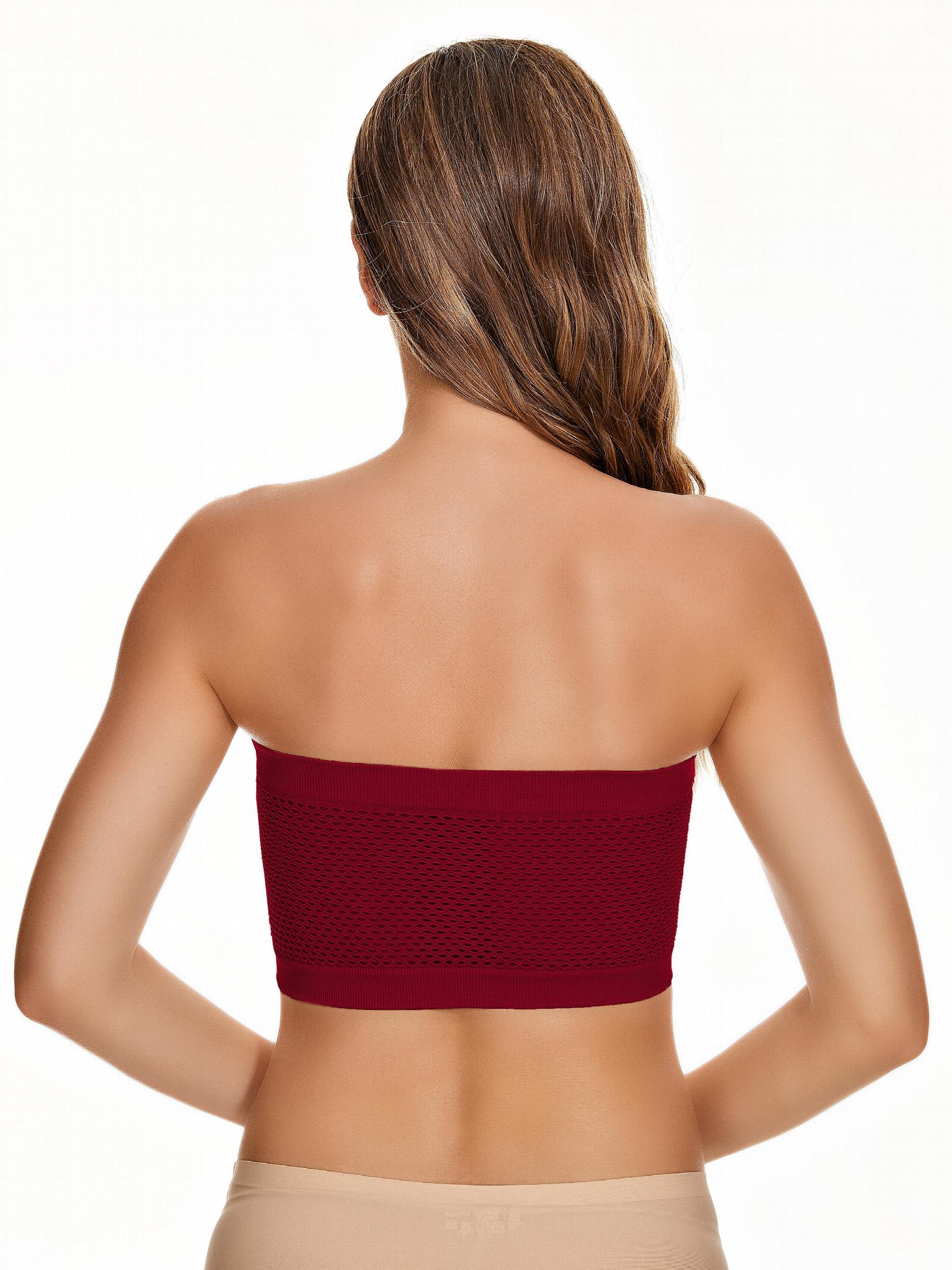 3 Pack Plus Size Tube Bra Set Solid Ruched Bandeau Three Piece Set