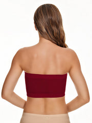 3 Pack Plus Size Tube Bra Set Solid Ruched Bandeau Three Piece Set