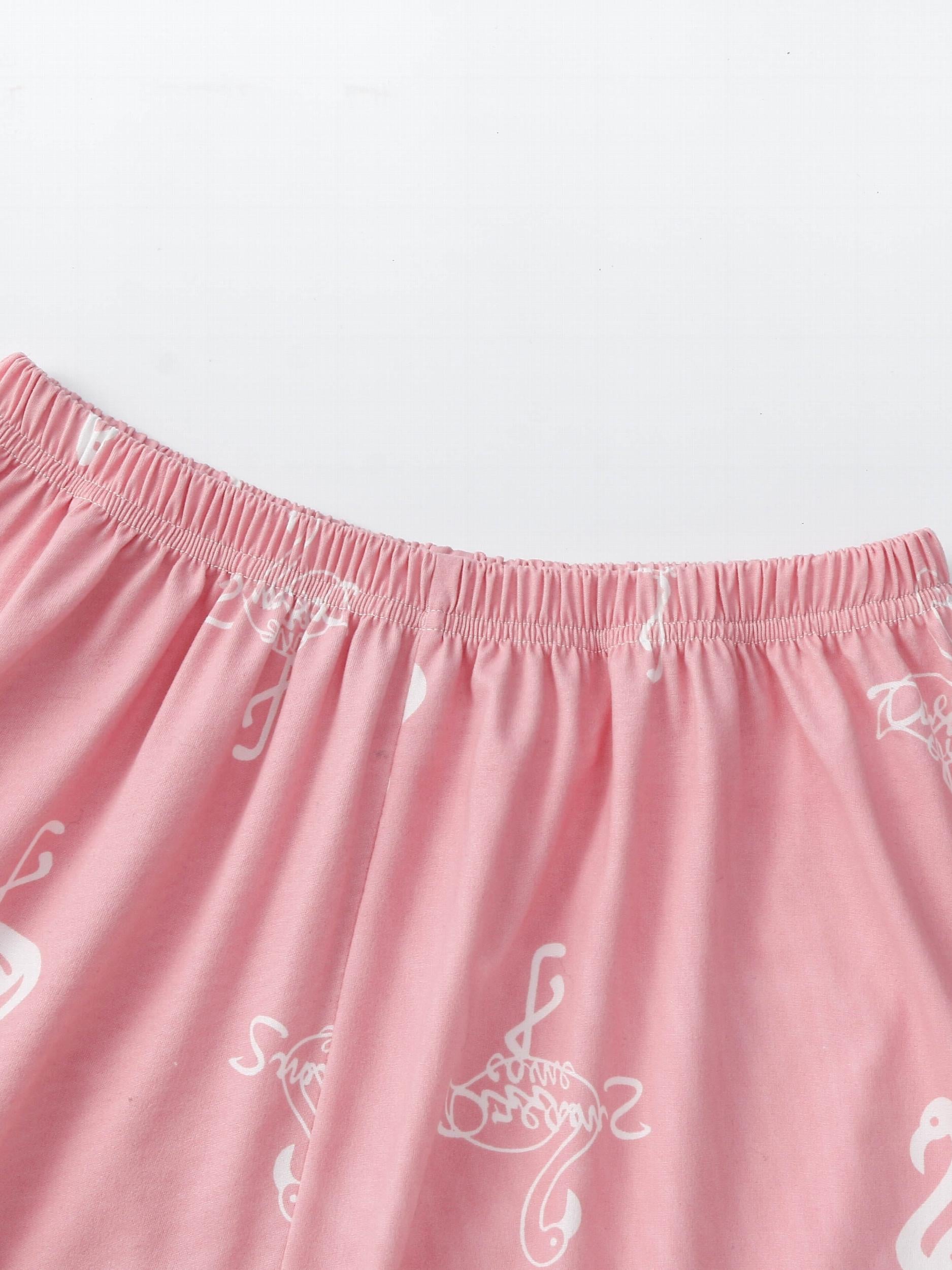 Flamingo Print Elastic Waist Loungewear Shorts