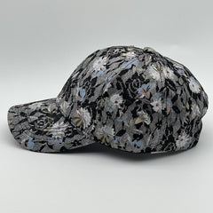 Glitter Floral Embroidery Baseball Cap Lace Breathable Dad Hats For Women