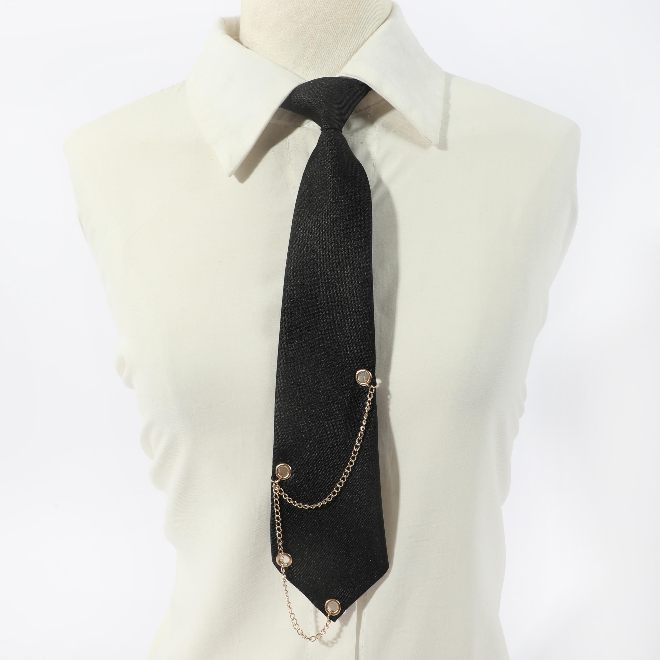 Gothic Chain Decor Neck Tie Casual Wear