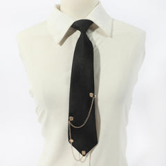 Gothic Chain Decor Neck Tie Casual Wear