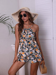 Floral Print Cami Romper Jumpsuit Casual Sleeveless Romper