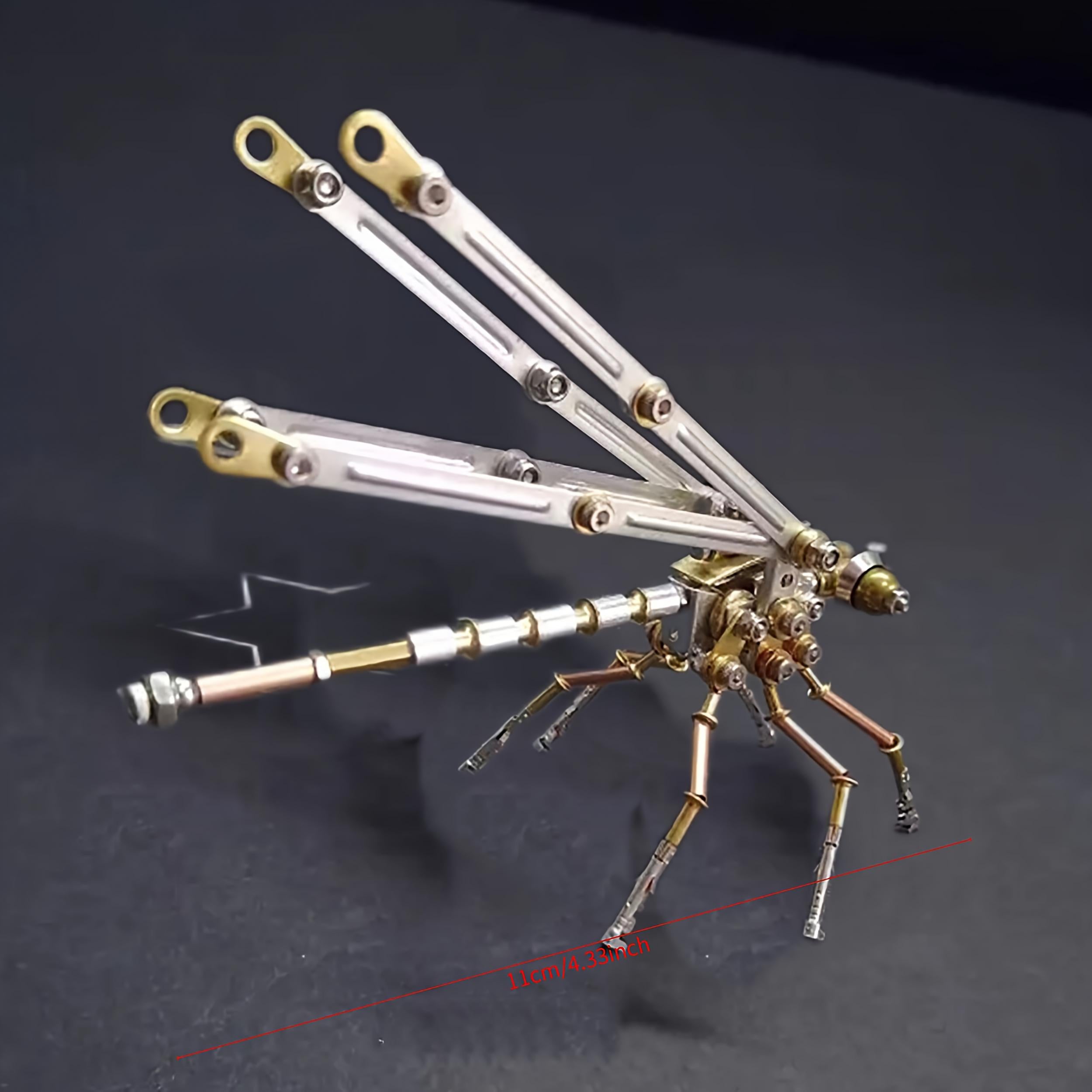 3D Steampunk Metal Dragonfly Puzzle DIY Assembly Table Decoration