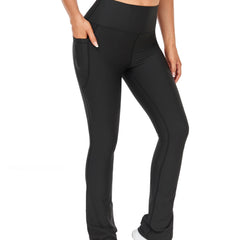 High Waist Wide Leg Pants Sweat Absorption Stretchy Yoga Dance Flared Pants