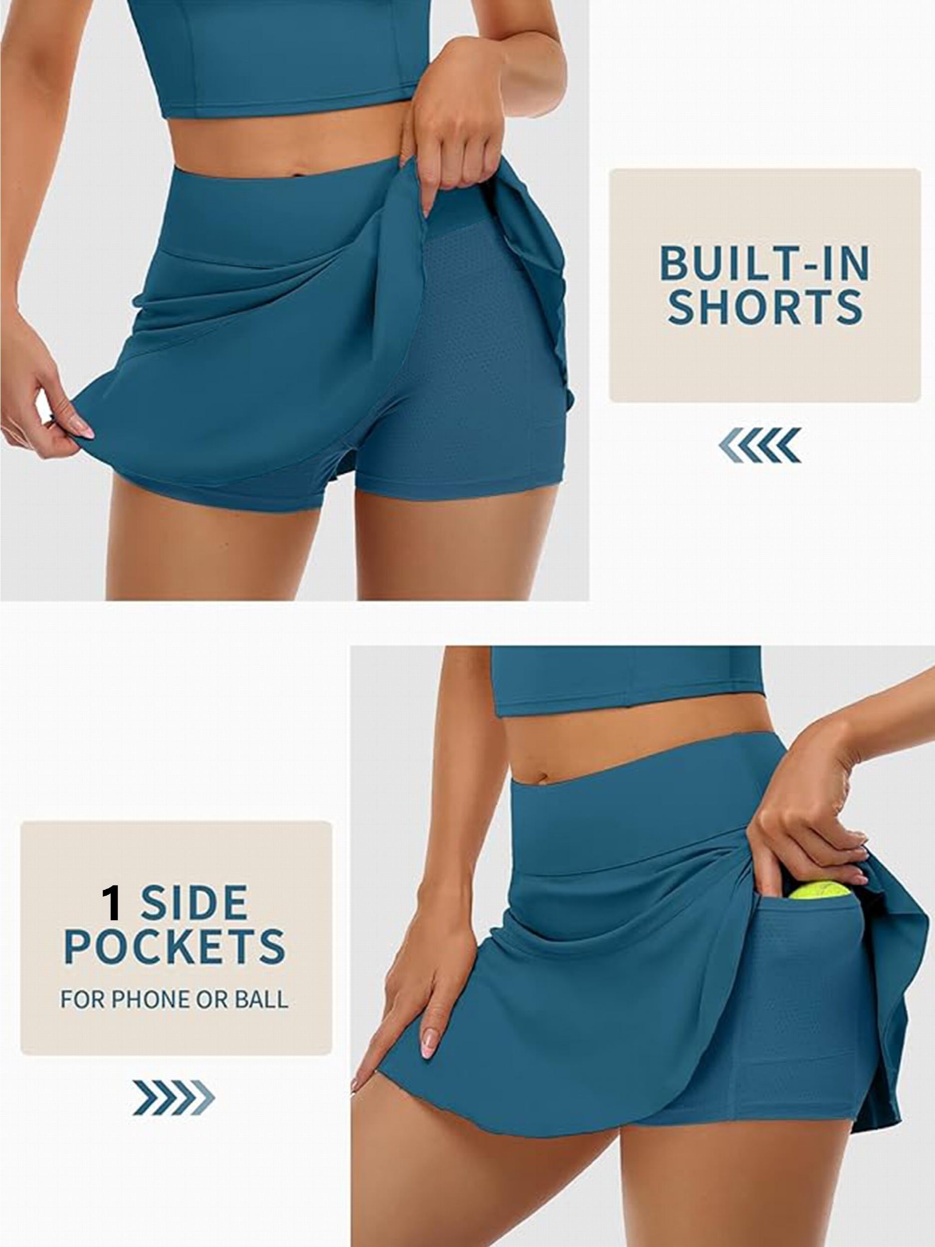 2pcs Racerback Sports Top & Ruffled Tennis Skorts Set