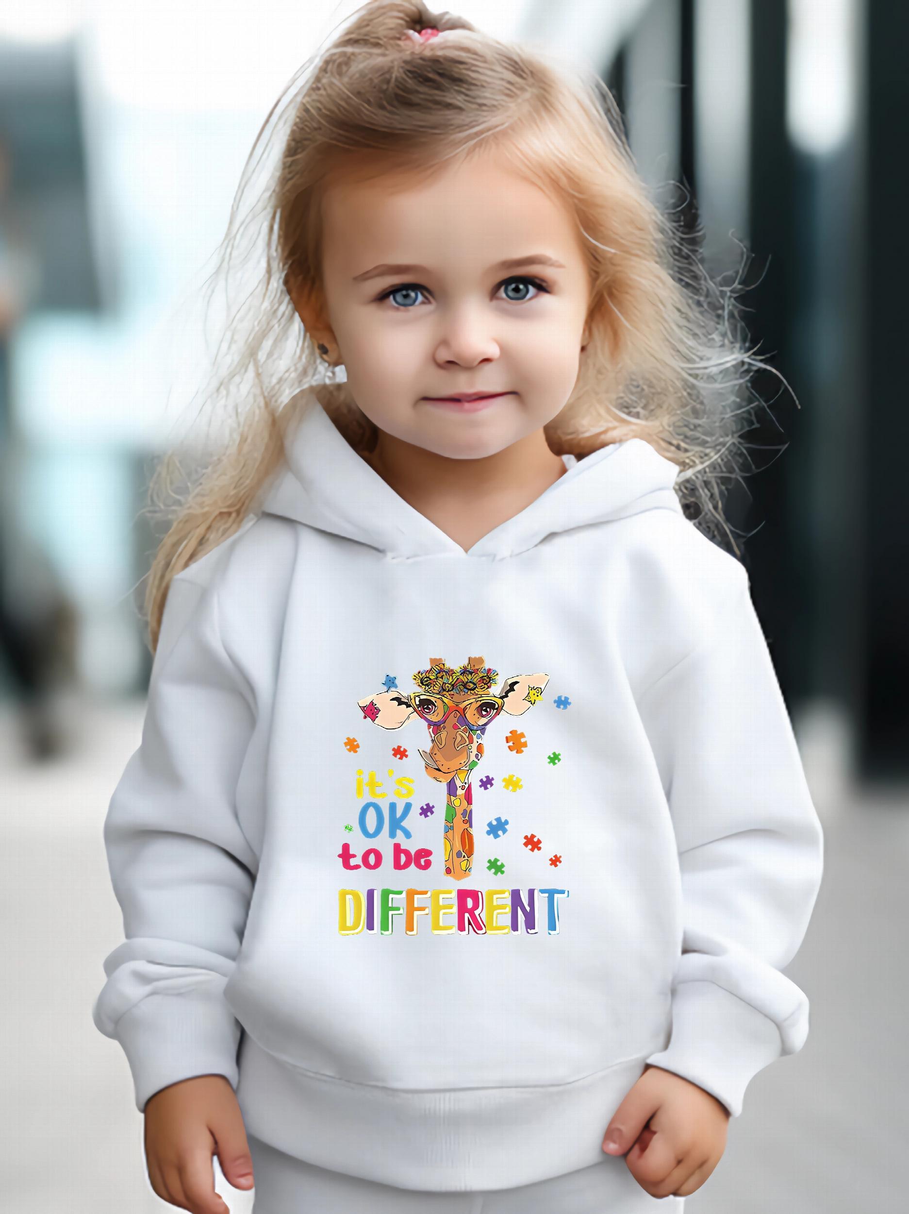 Giraffe Print Hoodie & Pants Set for Girls, Sporty Outfit