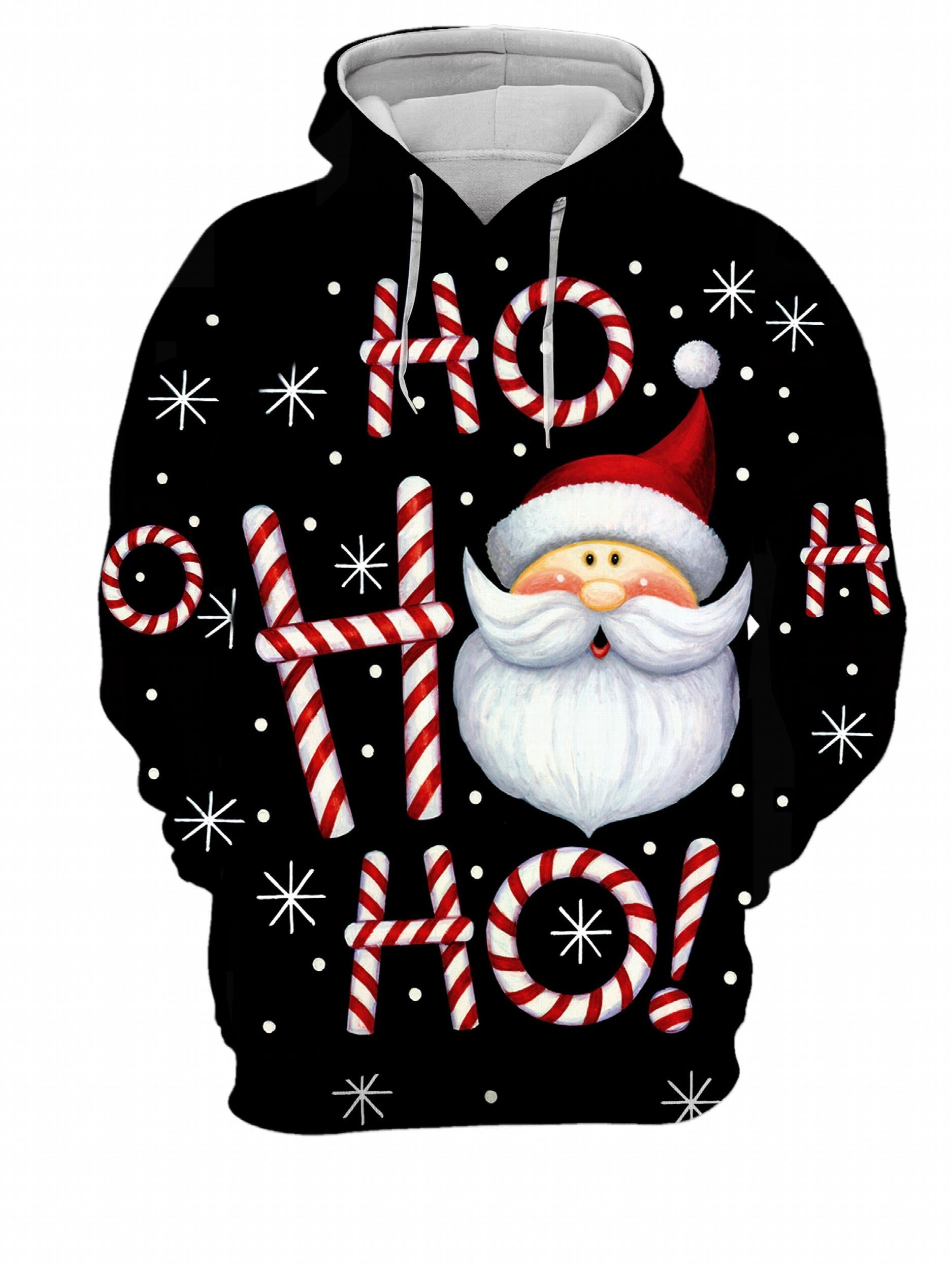Christmas Santa Claus Print Hoodie for Men