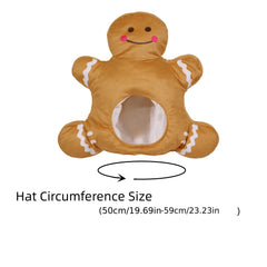 Christmas Gingerbread Man Hat Funny Cartoon Doll for Party Costume Decoration