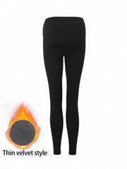 Fleece Liner Stretch Slim Fit Sporty Pants Running Trousers
