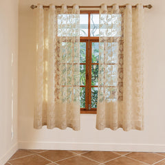 Ginkgo Leaf Curtain Grommet Top Curtain For Home Decor