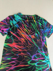 Men's Abstract Geometry Print T shirt Mid Stretch 3D Print Tee