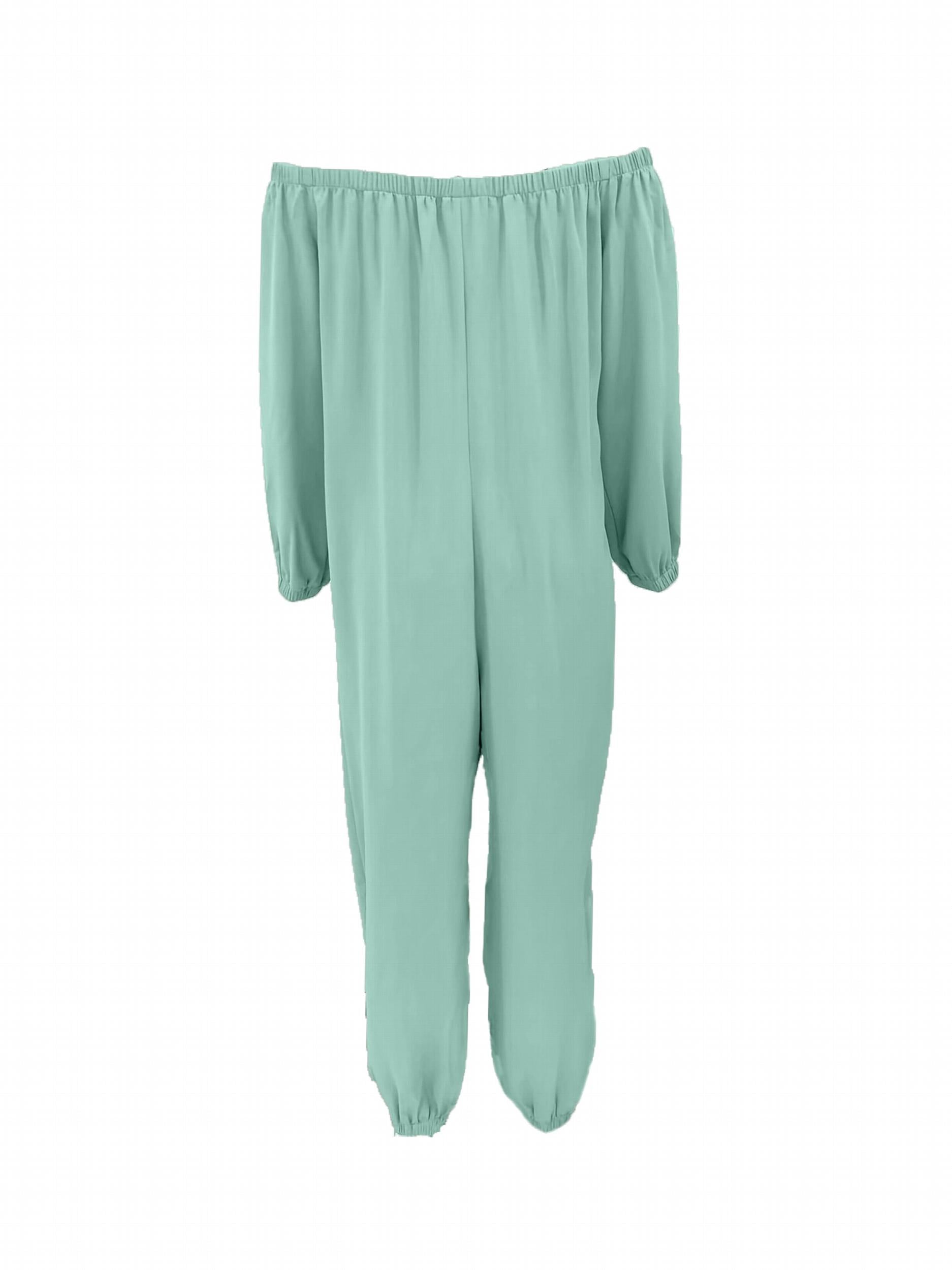 Solid Off Shoulder Jumpsuit Casual Long Sleeve Jumpsuit